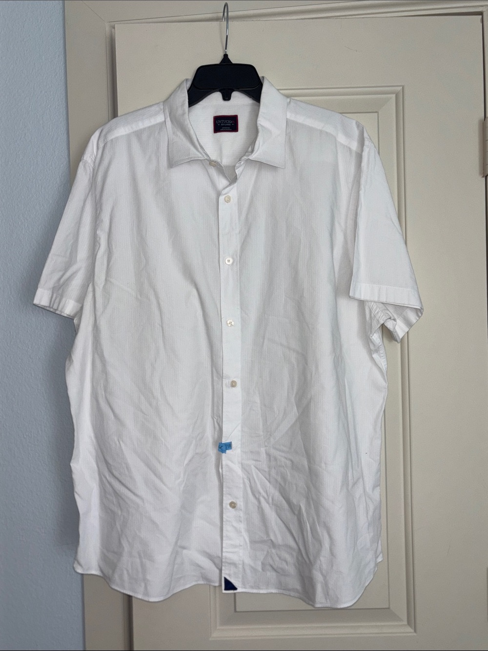 UNTUCKit Men's White Short Sleeve Button-Down Shirt XXL